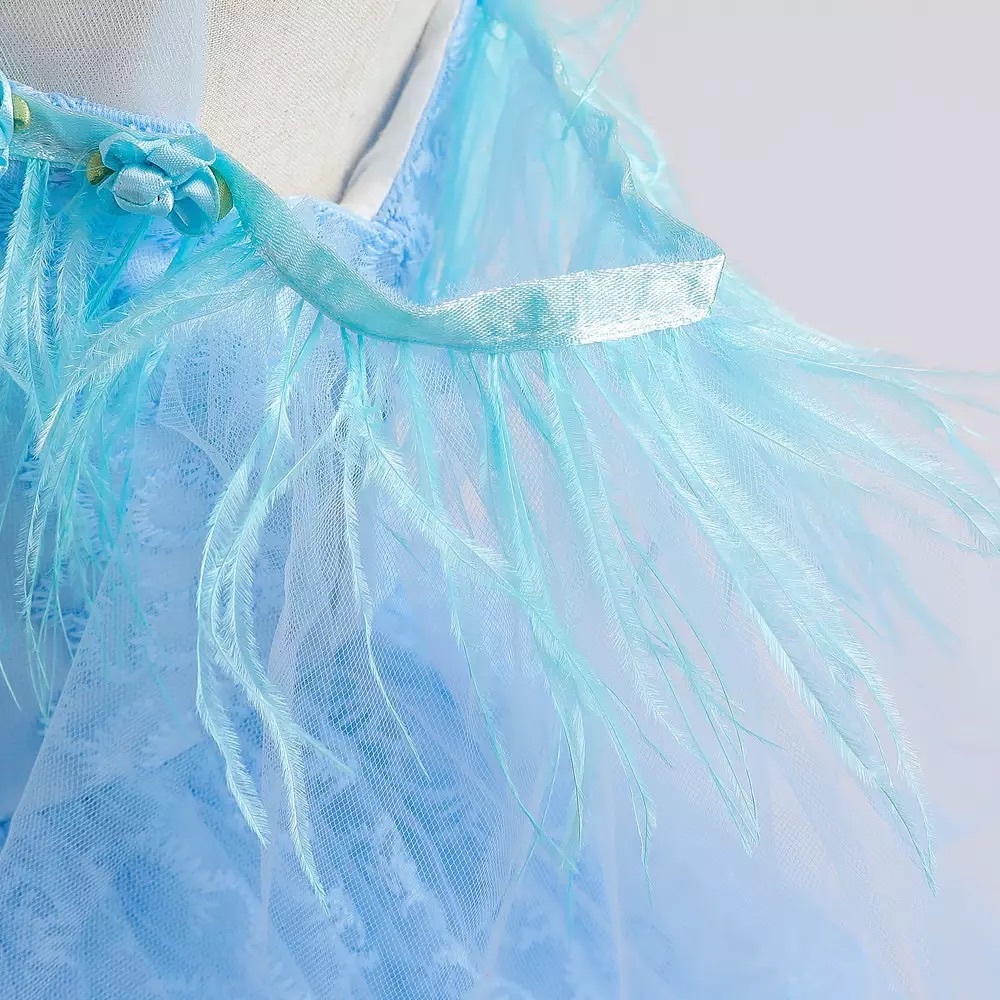 Luxury Luxury Embroidered Feather Princess Birthday Wedding Flower Dress 5046 - Picture 6 of 6